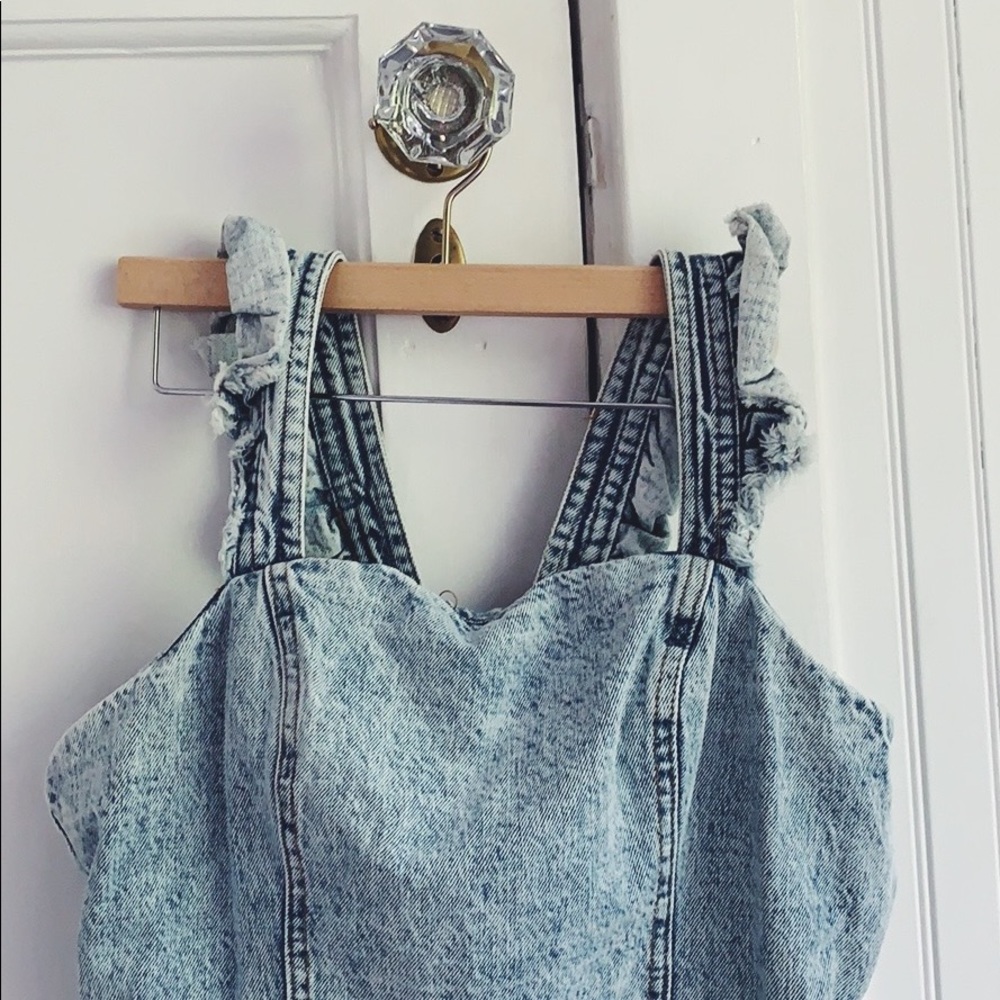 Ruffled Denim Romper - Picture 3 of 4